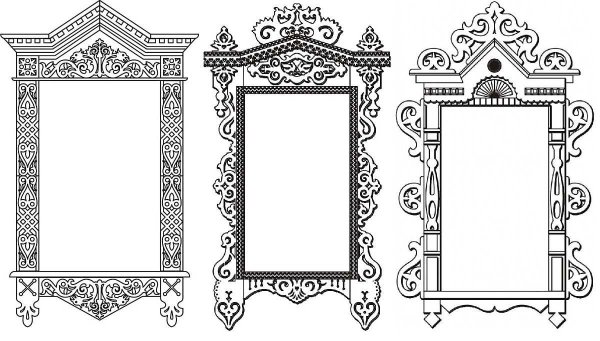 Наличники резные деревянные вектор