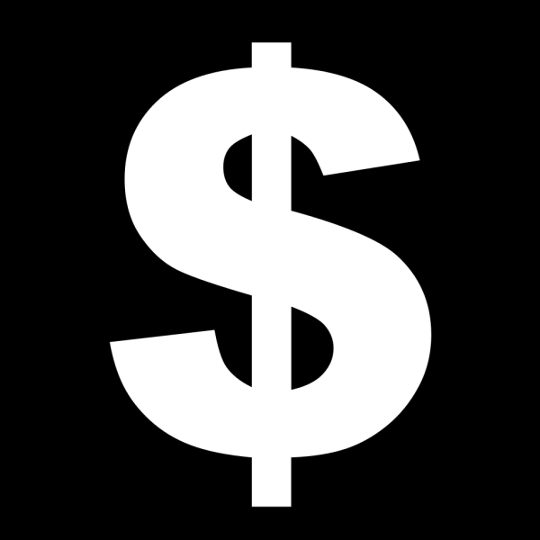Значок доллара на белом фоне