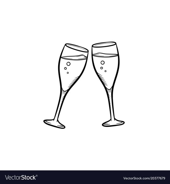 Бутылка шампанского силуэт