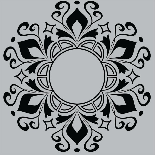 Цветочный орнамент в круге