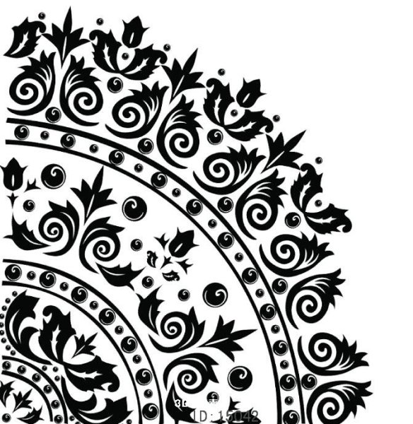 Растительный орнамент монохром