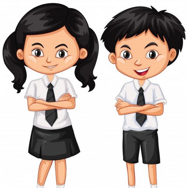 Школьники за партой в классе вектор