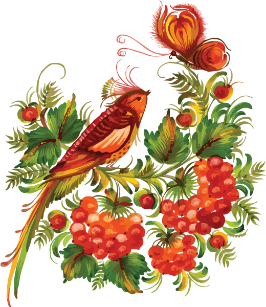 Петриковская роспись Рябинка