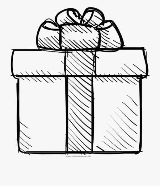 Подарочная коробка нарисованная