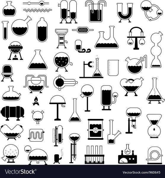 Силуэты лабораторного оборудования для детей