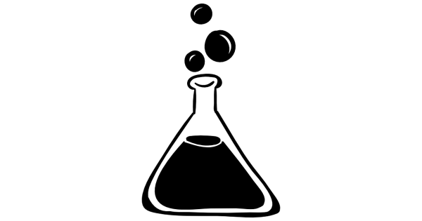 Колбы химические черно белые