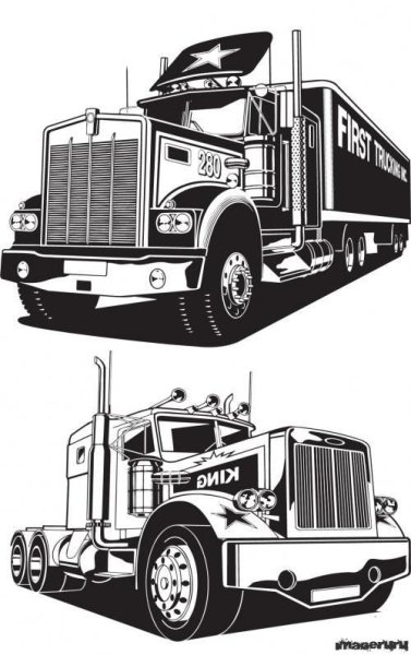 Грузовик черно белый