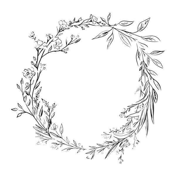 Цветочный венок эскиз