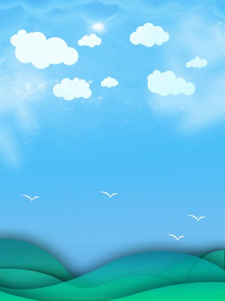 Нарисованное небо с облаками