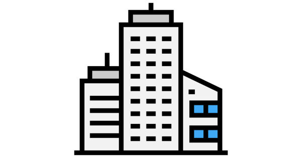 Здание на белом фоне