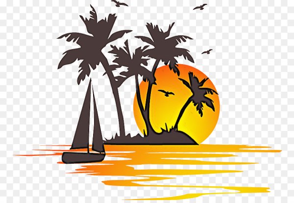 Пальмы солнце море вектор