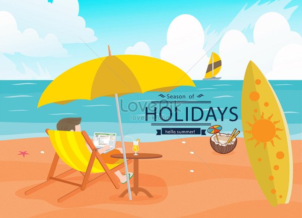 Лето пляж вектор