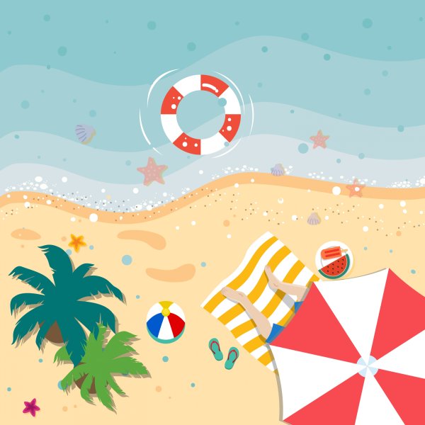 Морской пляж вектор