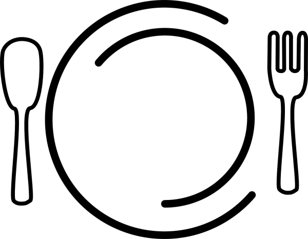 Тарелка вектор контур