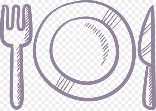 Тарелка приборы вектор контур