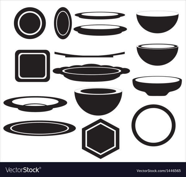 Тарелка сбоку вектор