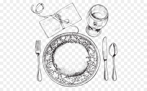 Иллюстрация сервировка стола