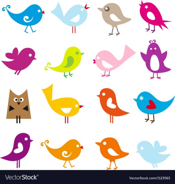 Забавные птички вектор