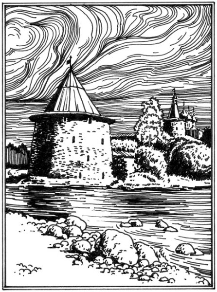 Псковский Кремль гравюра