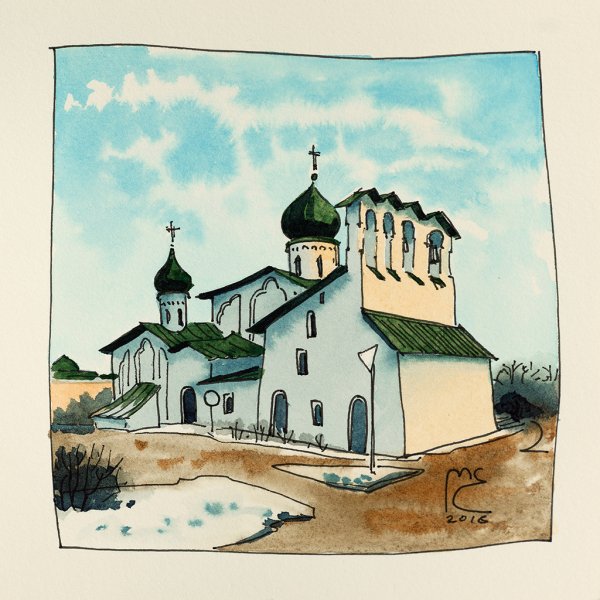 Троицкий собор Псков вектор