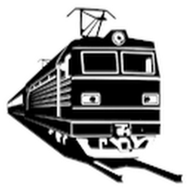 Локомотив РЖД вектор чб