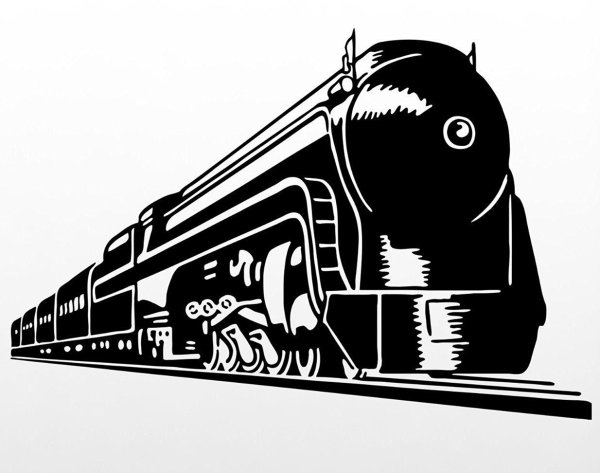 Тепловоз черно белый