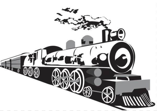 Поезд на белом фоне