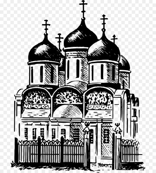 Силуэт церкви на прозрачном фоне