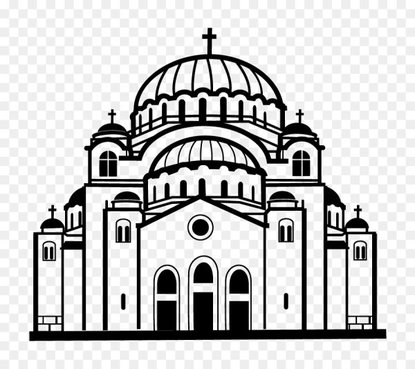 Храм на белом фоне