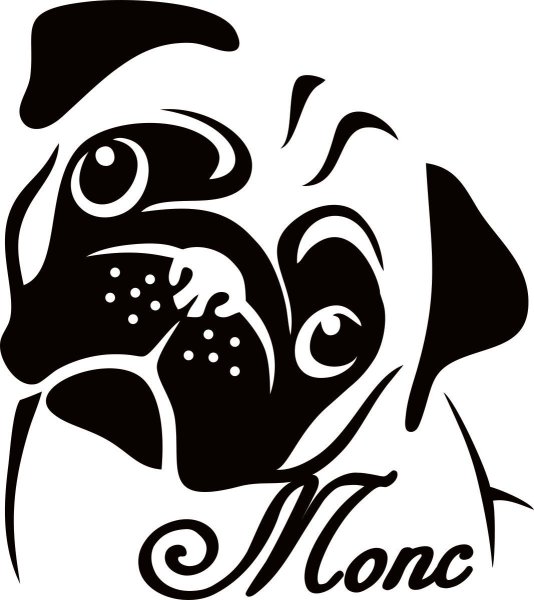 Мопс наклейка на авто