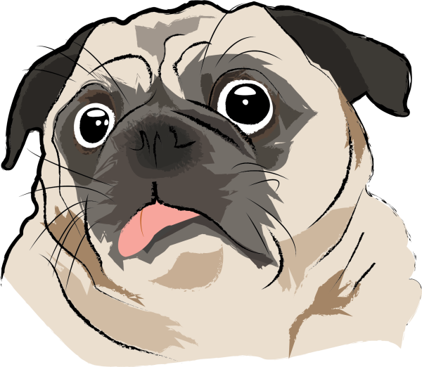 Мультяшные мопсы