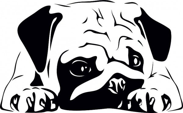 Мопс трафарет