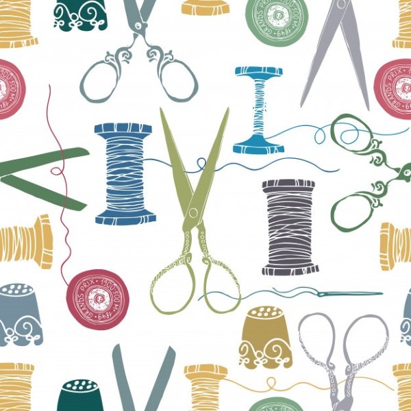 Фон с нитками и иголками