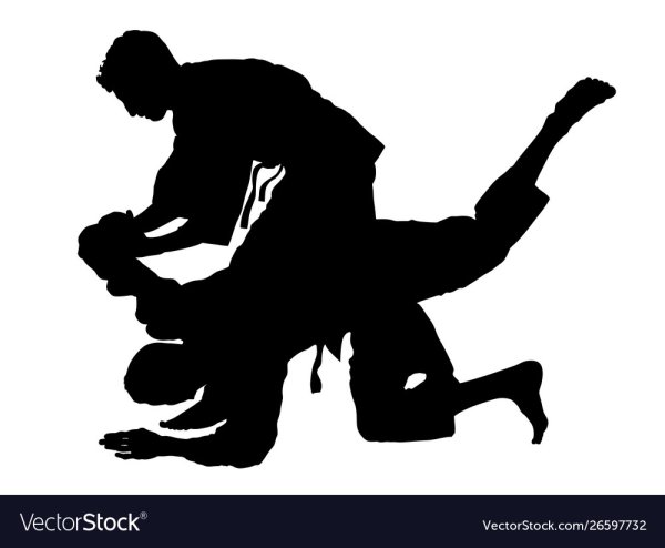 Дзюдо силуэты борцов