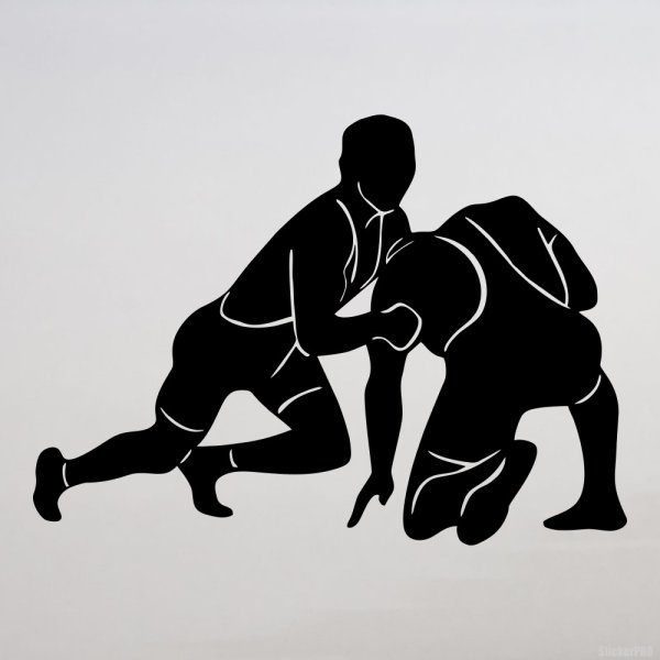 Греко Римская борьба борцы силуэт