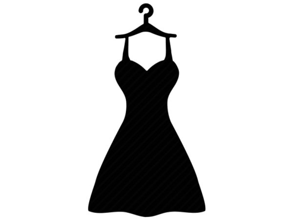 Черное платье на вешалке