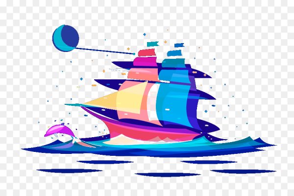 Парусная лодка вектор