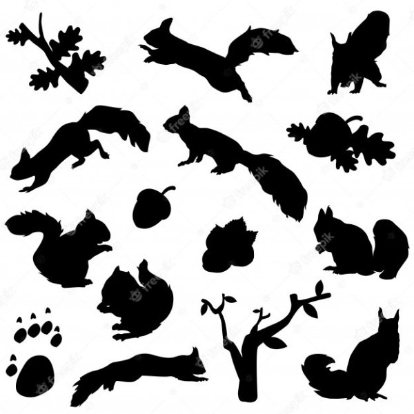 Силуэты забавных животных