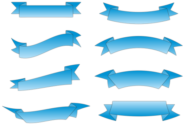 Голубая лента для надписи