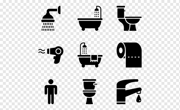 Унитаз вектор черно белый