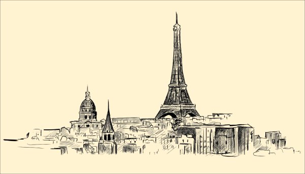 Достопримечательности Парижа вектор