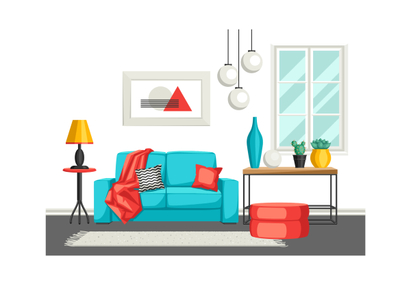 Флэт арт интерьер