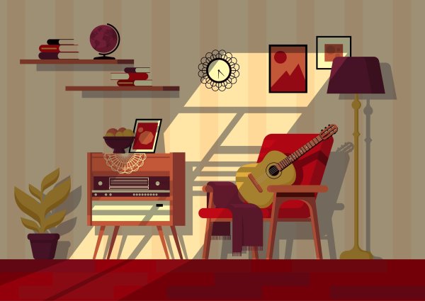 Интерьер в иллюстраторе