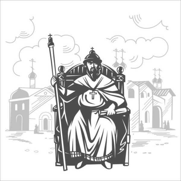 Король на троне силуэт