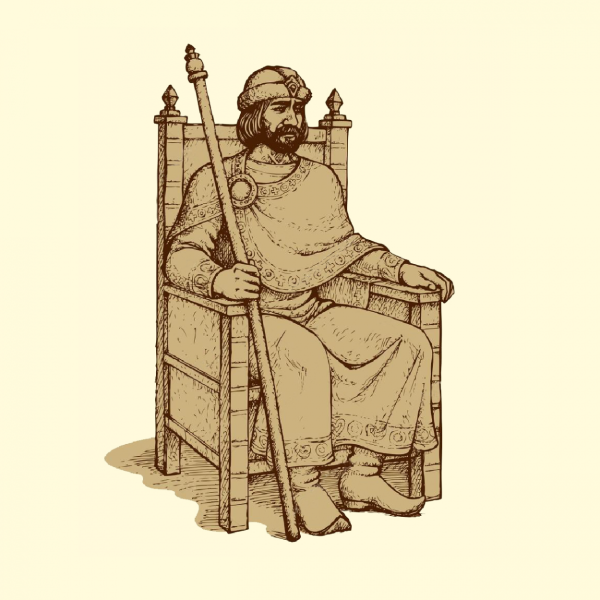 Князь сидит на троне