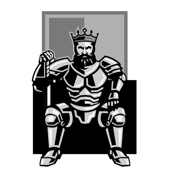 Король на троне силуэт