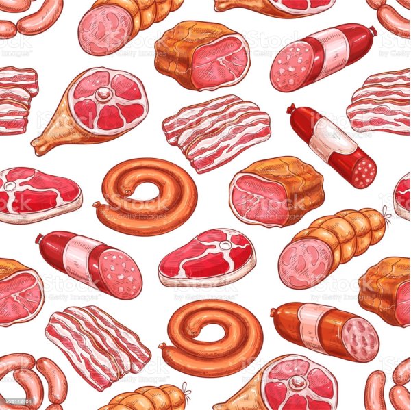 Мясные изделия вектор