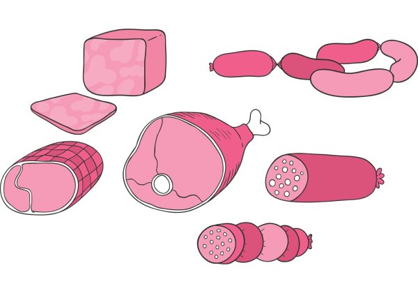 Мясо колбаса вектор
