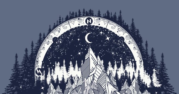 Пейзаж из орнаментом севера