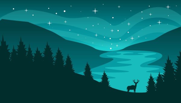 Северное сияние векторное